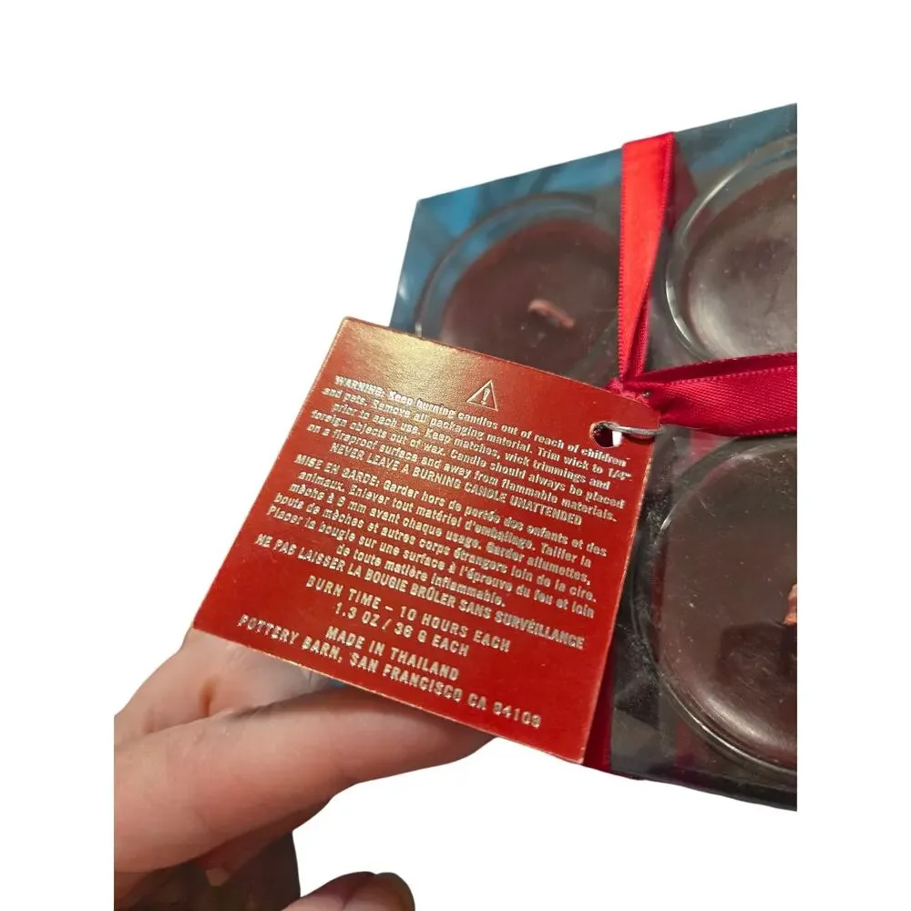 Pottery Barn Holiday Berry Scented Glass Votives Set of 4 New Unopened